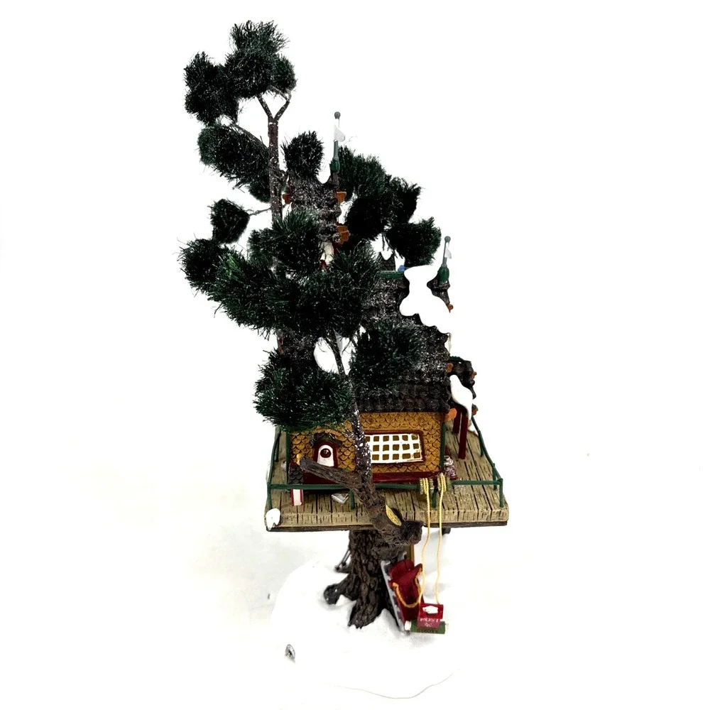 Dept 56 Town Meeting Hall Tree House North Pole, Woods Entrance, Snowman & Elf